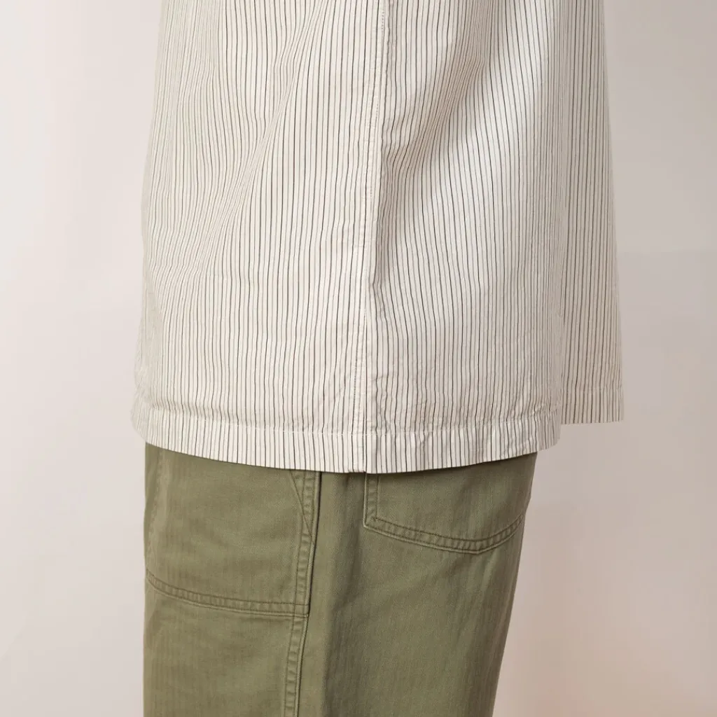 Shirts|Norse Projects Mads Poplin Stripe S/S Shirt - Ecru