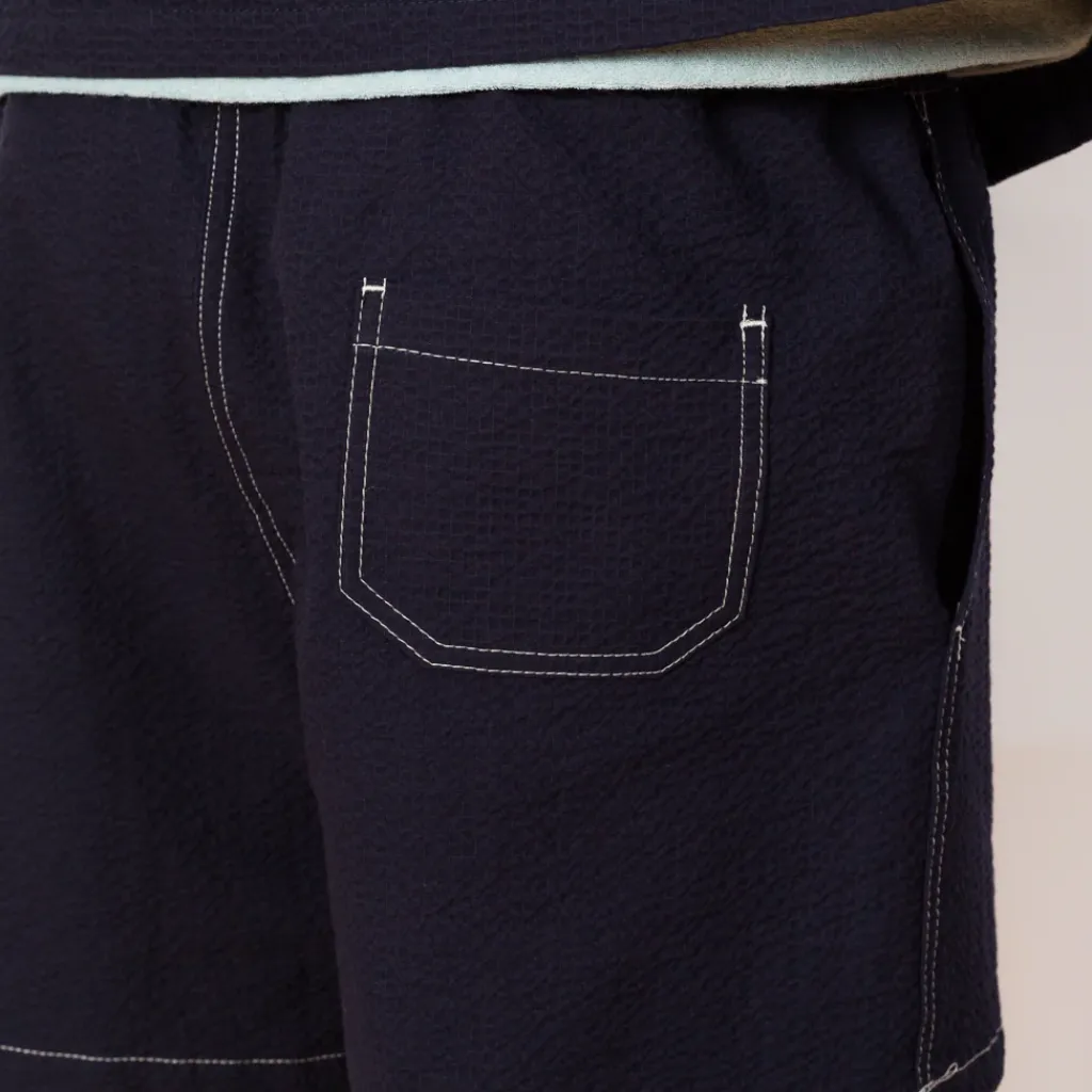 Shorts|Howlin Magic Short - Navy Seersucker
