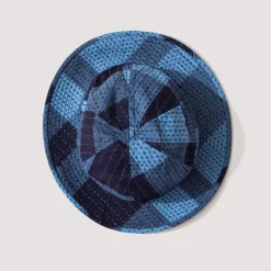 Headwear|Beams Plus MIL Hat Sashiko Plaid - Indigo
