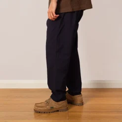 Trousers|Universal Works Military Chino - Navy Seersucker