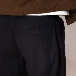 Trousers|Universal Works Military Chino - Navy Seersucker