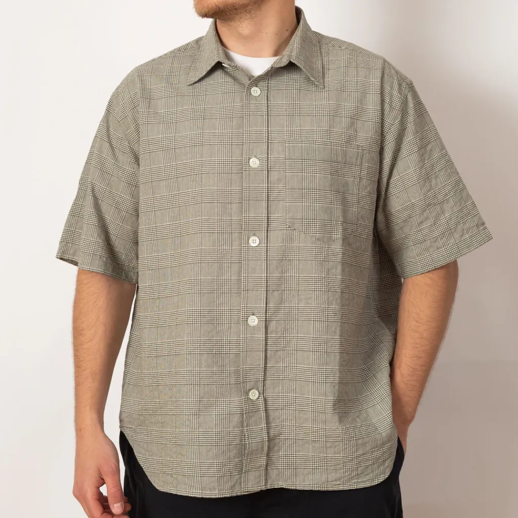 Shirts|Norse Projects Mo Oversized Check SS Shirt - Moss Green