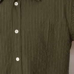 Shirts|Norse Projects Mo Oversized S/S Stripe Shirt - Moss Green