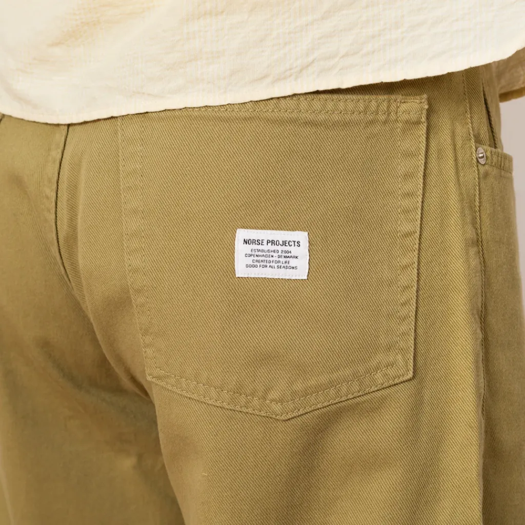 Trousers|Norse Projects Mogens Relaxed 5 Pocket Heavy Twill Trousers - Moss Green