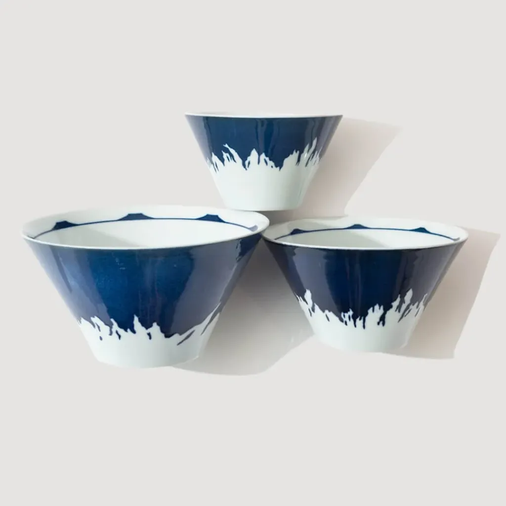 Lifestyle|Beams Japan Mount Fuji Bowl Set (x3) - Navy