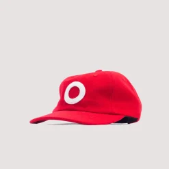 Headwear|Pop Trading Company O 6 Panel Cap - Haute Red/White