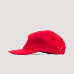 Headwear|Pop Trading Company O 6 Panel Cap - Haute Red/White