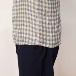Shirts|Beams Plus Open Collar Plaid Shirt - Blue