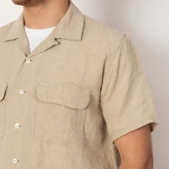 Shirts|Beams Plus Open Collar Shirt - Beige