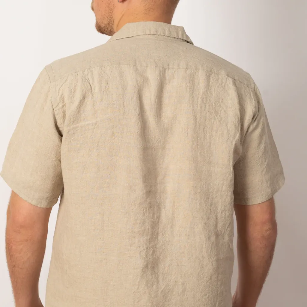 Shirts|Beams Plus Open Collar Shirt - Beige
