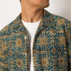 Shirts|Beams Plus Open Collar Shirt - Blue