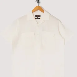 Shirts|Beams Plus Open Collar Shirt - White