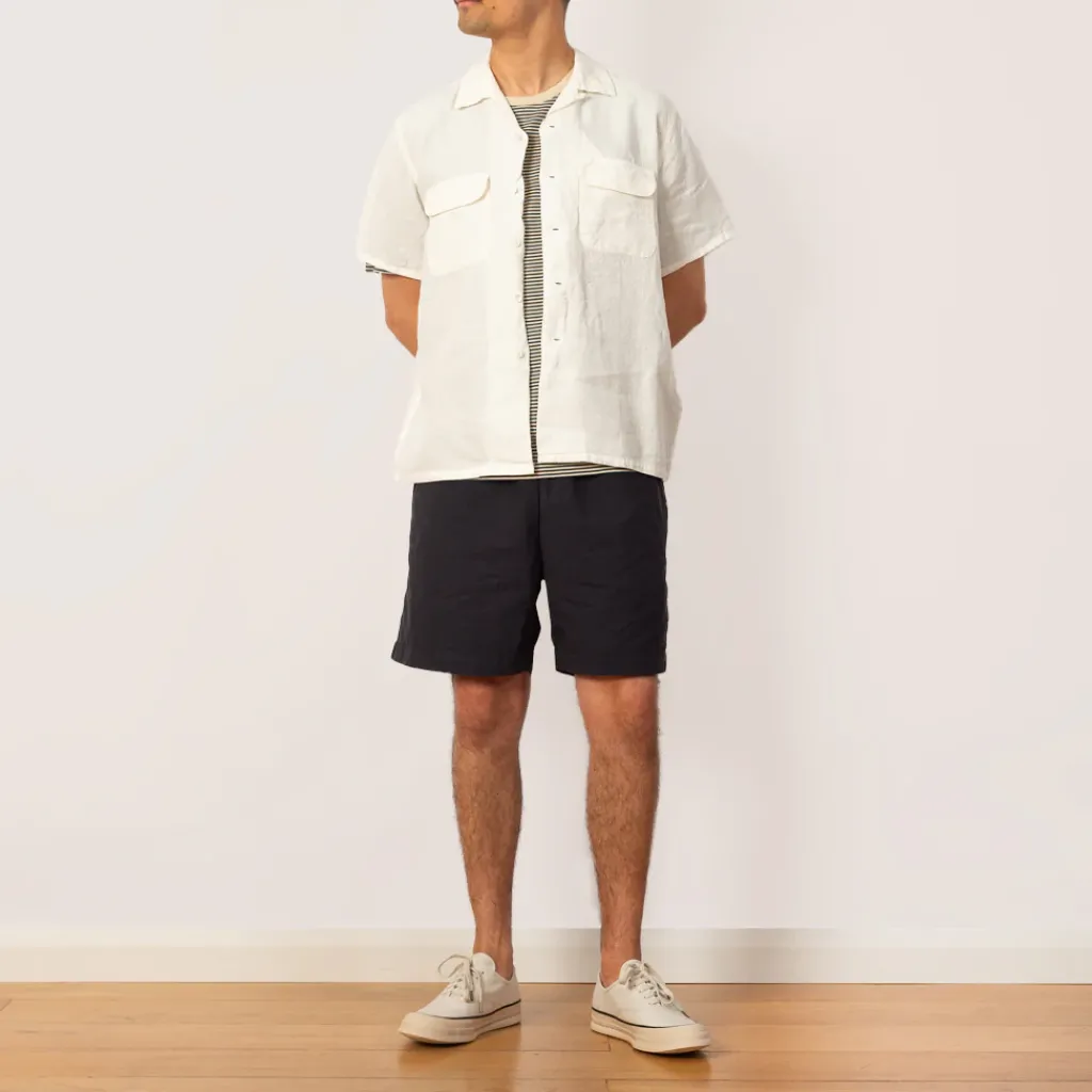 Shirts|Beams Plus Open Collar Shirt - White