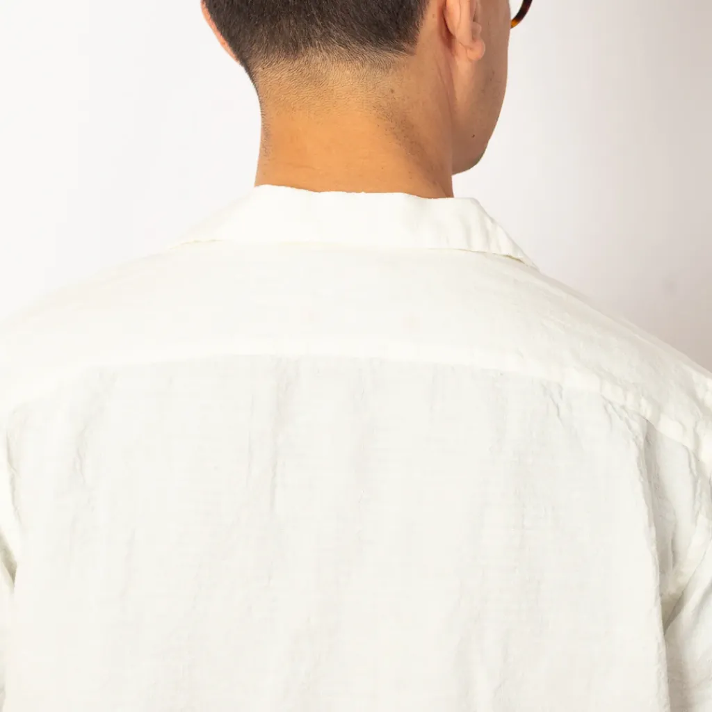 Shirts|Beams Plus Open Collar Shirt - White