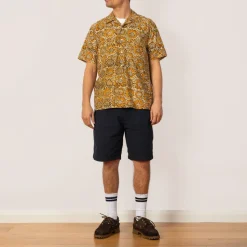 Shirts|Beams Plus Open Collar Shirt - Yellow Sun Flower