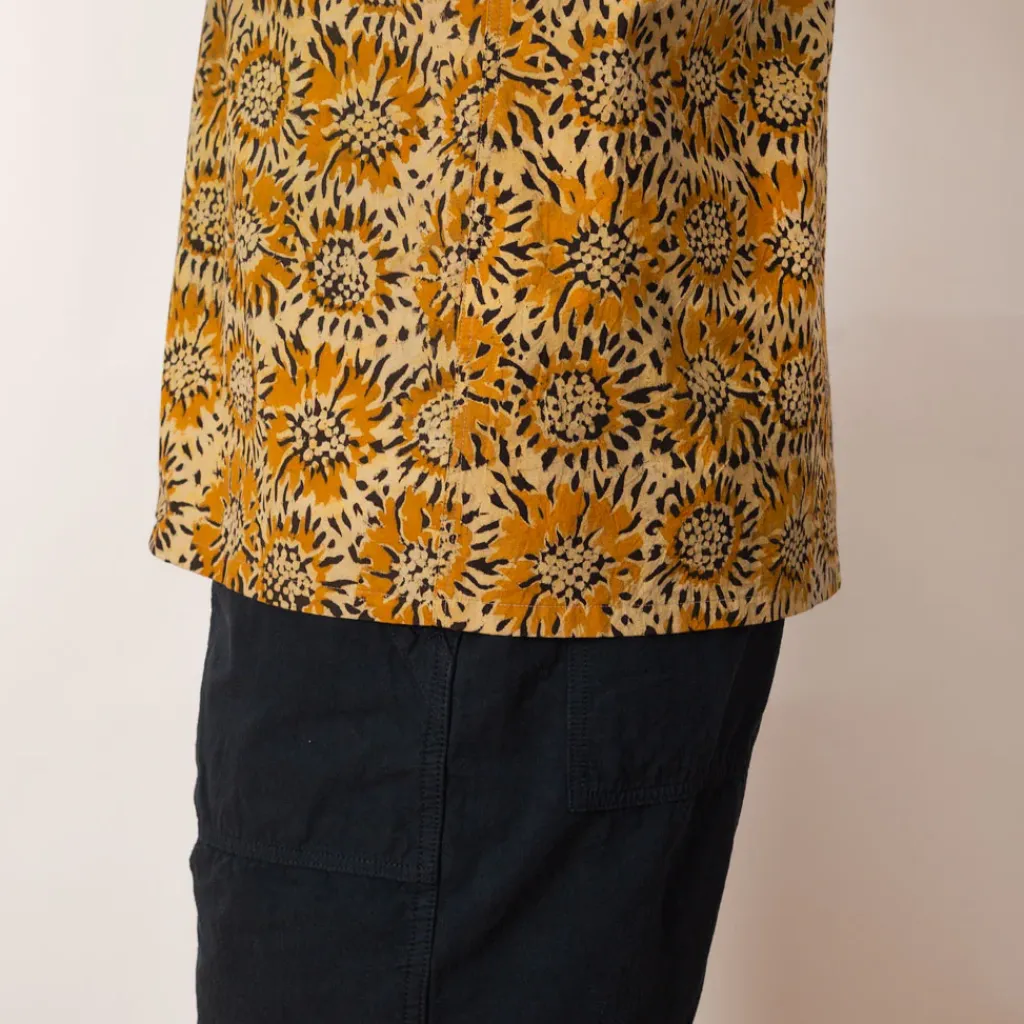 Shirts|Beams Plus Open Collar Shirt - Yellow Sun Flower