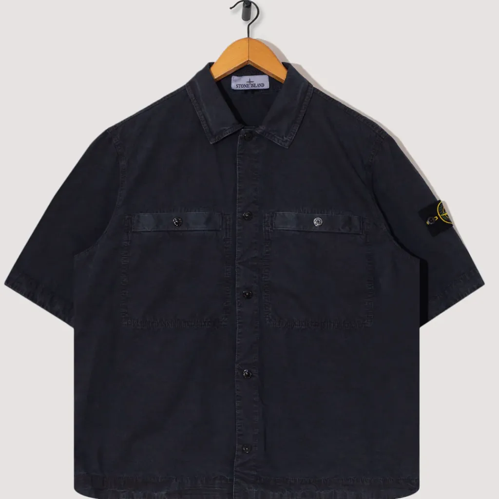 Shirts|Stone Island Overshirt S/S - Navy Blue (V0120)