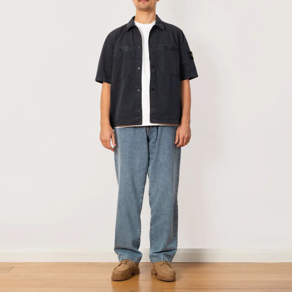 Shirts|Stone Island Overshirt S/S - Navy Blue (V0120)