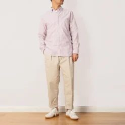 Shirts|Beams Plus Oxford Candy Stripe Shirt - Wine