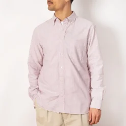 Shirts|Beams Plus Oxford Candy Stripe Shirt - Wine