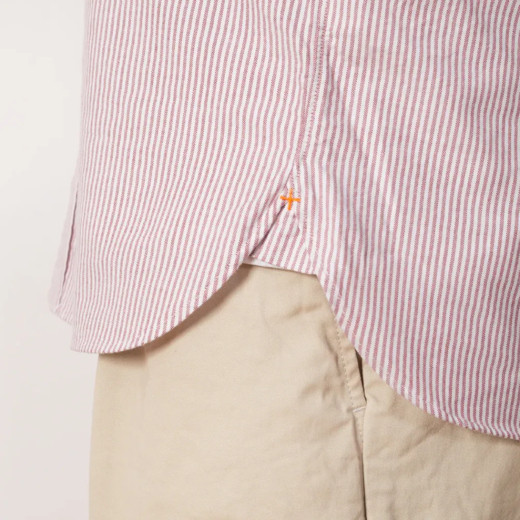 Shirts|Beams Plus Oxford Candy Stripe Shirt - Wine