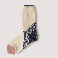 Socks|Kapital Paisley Bandana Socks - Navy