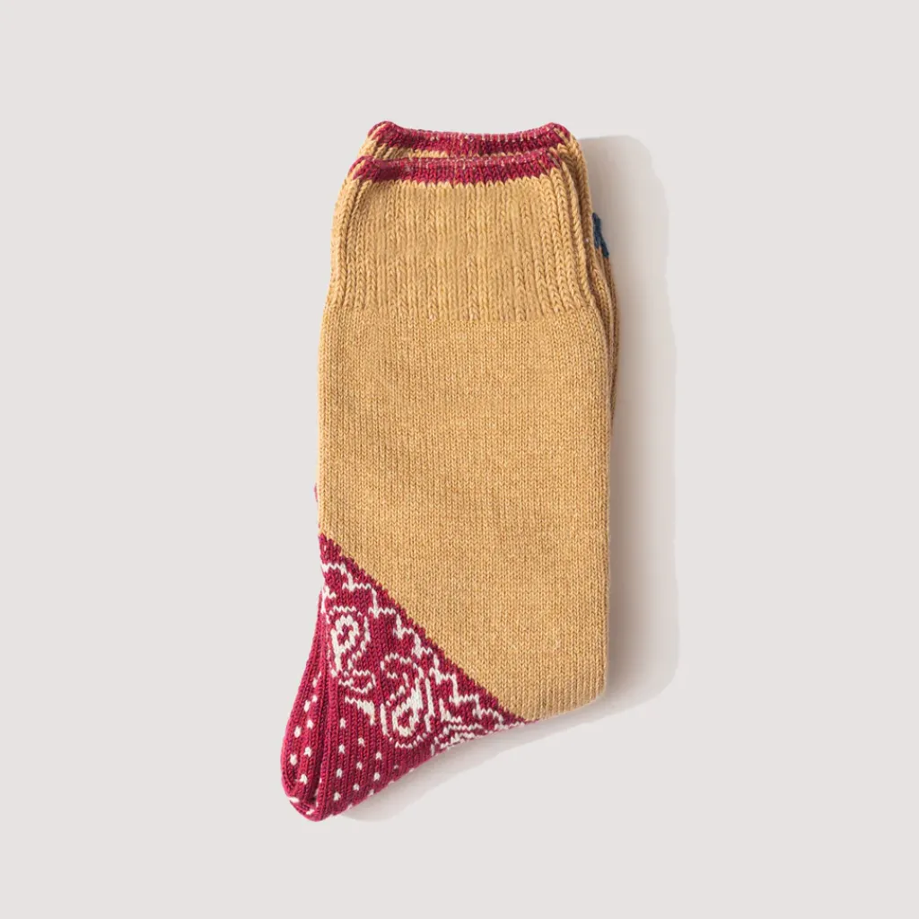 Socks|Kapital Paisley Bandana Socks - Red