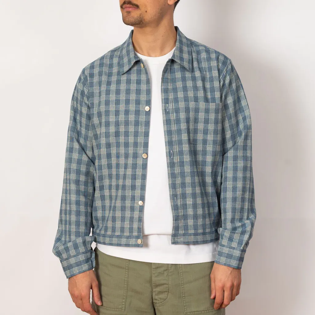 Jackets|Taiga Takahashi Palaka Jacket - Discharged Indigo Plaid
