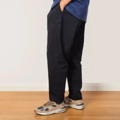 Trousers|Universal Works Pleated Track Pant - Navy Twill