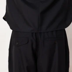 Trousers|Universal Works Pleated Track Pant - Navy Tropical Wool