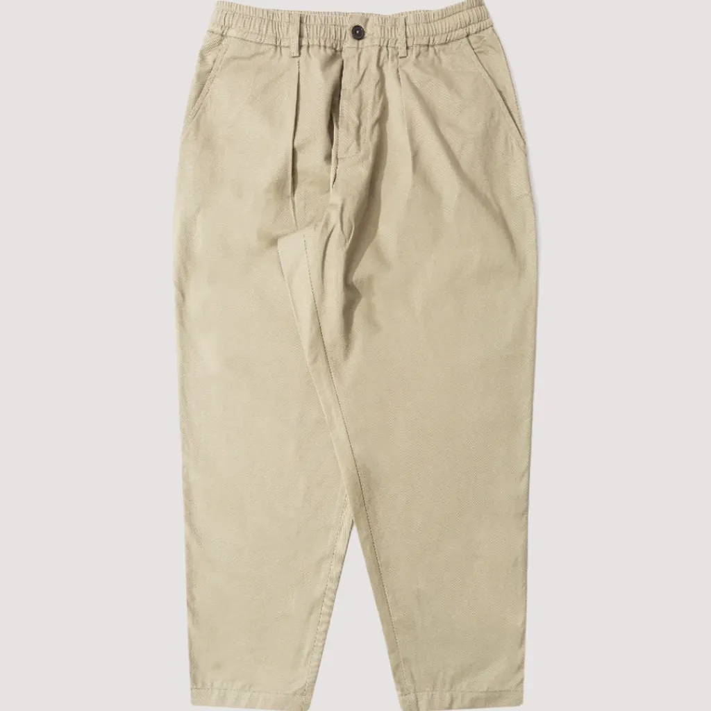 Trousers|Universal Works Pleated Track Pant - Stone Twill