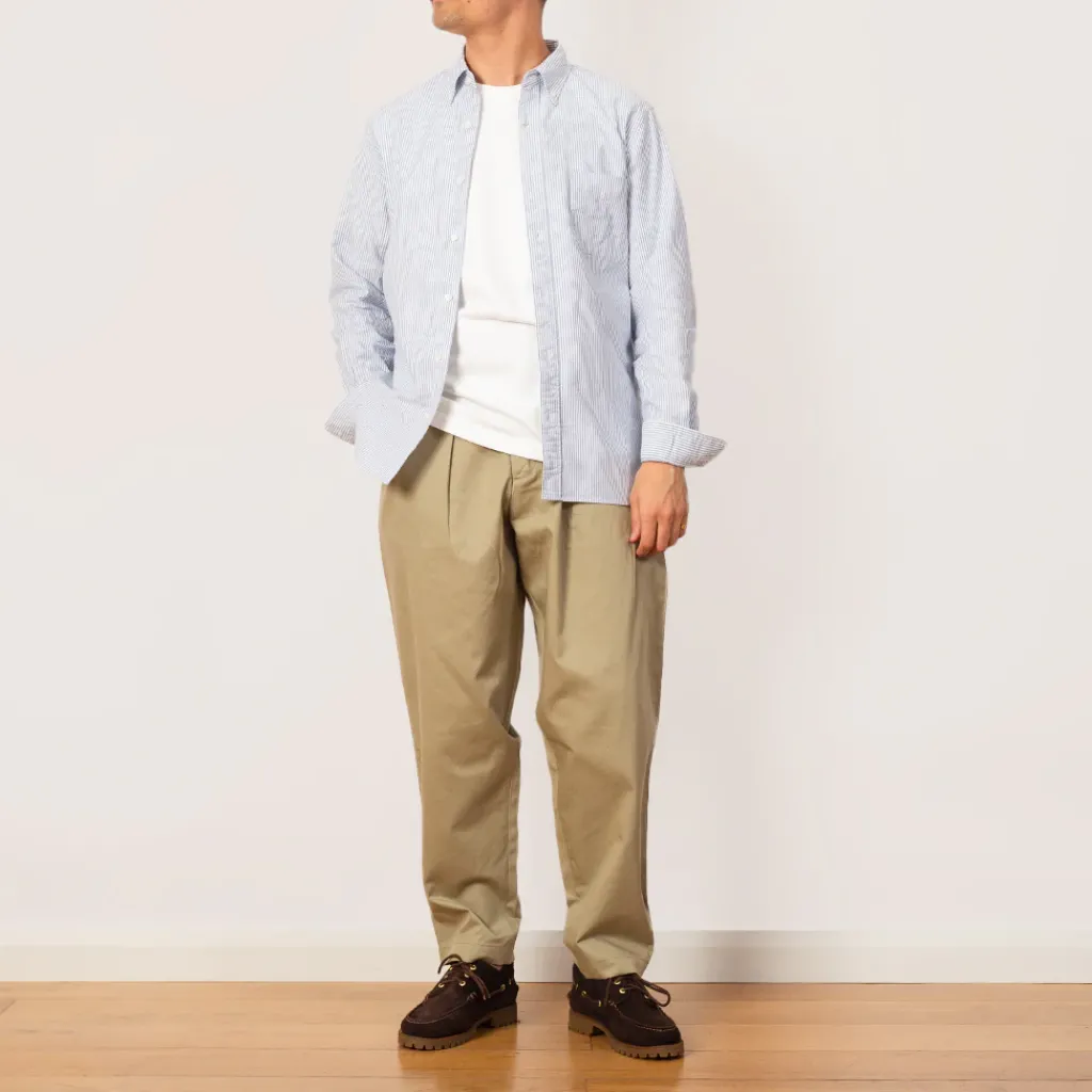 Trousers|Universal Works Pleated Track Pant - Stone Twill
