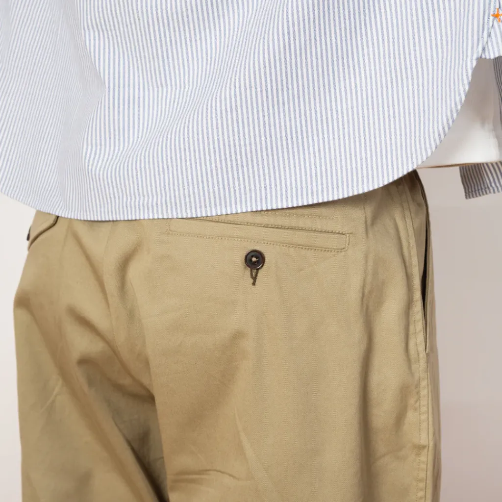Trousers|Universal Works Pleated Track Pant - Stone Twill