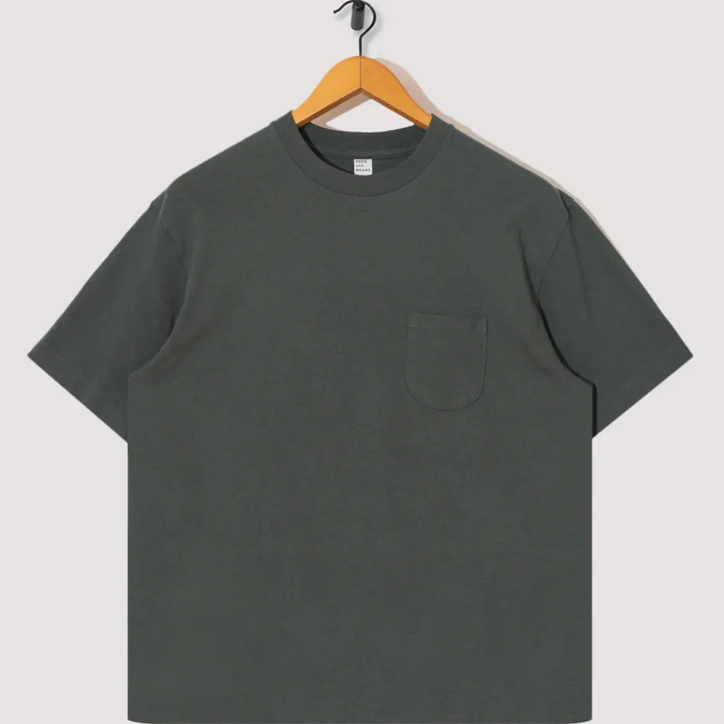 T-Shirts|Ends and Means Pocket Tee - Dull Green
