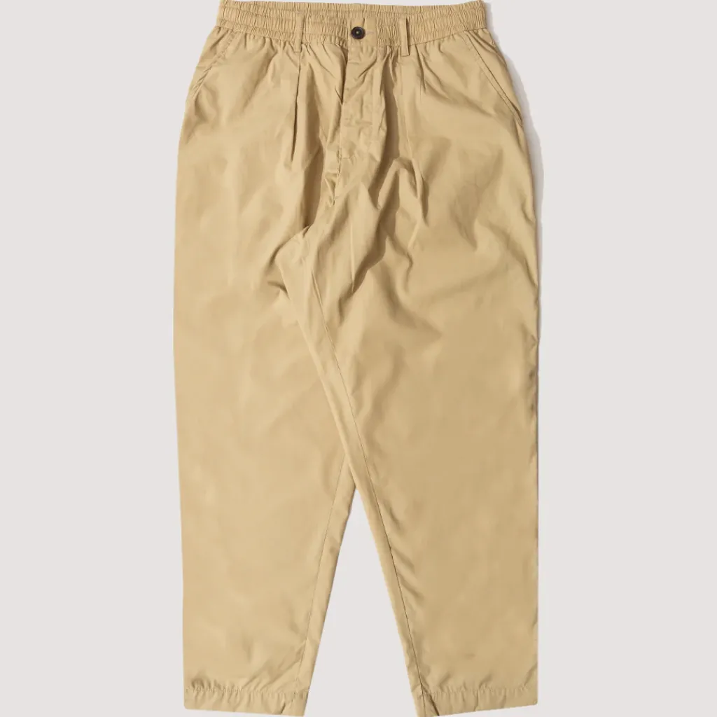 Trousers|Universal Works Recycled Poly Tech Pleated Track Pant - Sand
