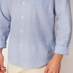 Shirts|Folk Relaxed Fit Shirt - Blue Texture