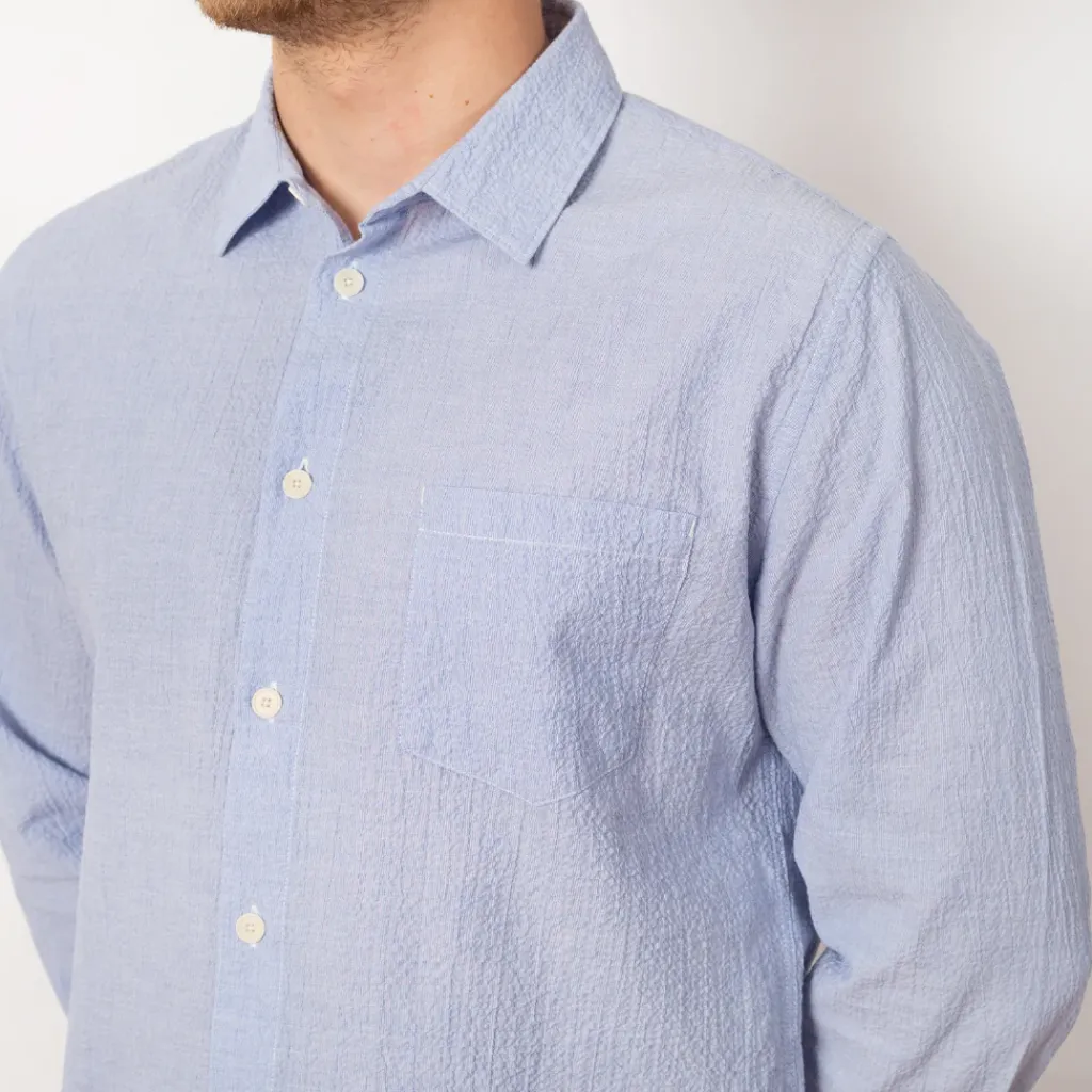 Shirts|Folk Relaxed Fit Shirt - Blue Texture