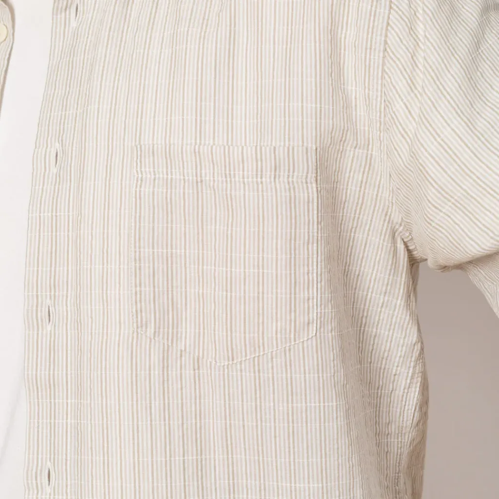 Shirts|Folk Relaxed Fit Shirt - Sage Microstripe Slub