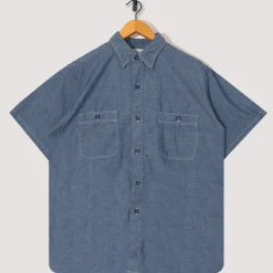 Shirts|OrSlow Relaxed Fit S/S Work Shirt - Chambray