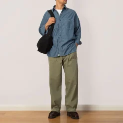 Shirts|OrSlow Relaxed Fit Work Shirt - Chambray