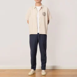 Shirts|Folk Relaxed Soft Collar Shirt - Light Stone
