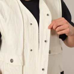 Jackets|Stone Island Ripstop Vest - Ivory (V0093)