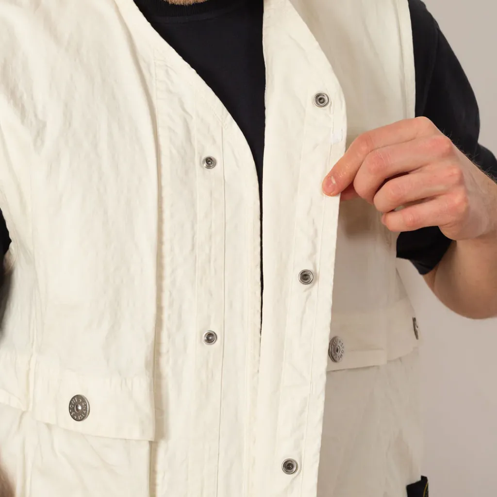 Jackets|Stone Island Ripstop Vest - Ivory (V0093)