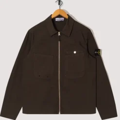 Shirts|Stone Island Ripstop Zip Overshirt - Military Green (V0054)