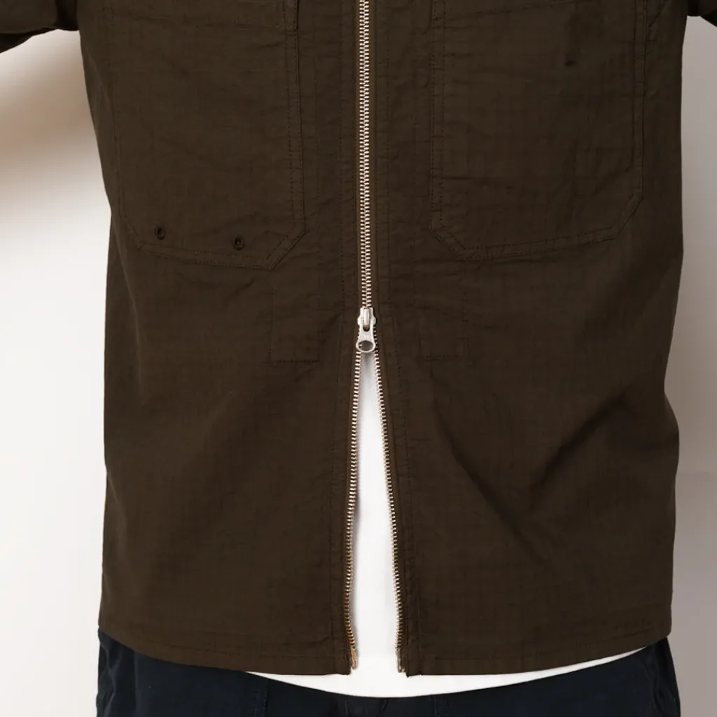 Shirts|Stone Island Ripstop Zip Overshirt - Military Green (V0054)