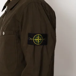 Shirts|Stone Island Ripstop Zip Overshirt - Military Green (V0054)