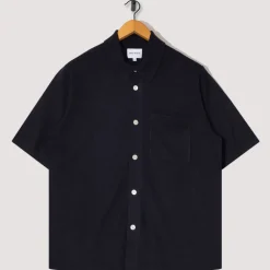 Shirts|Norse Projects Rollo Cotton Linen SS Shirt - Dark Navy