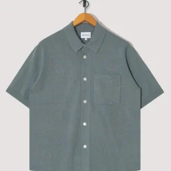Shirts|Norse Projects Rollo Cotton Linen SS Shirt - Greyish Blue
