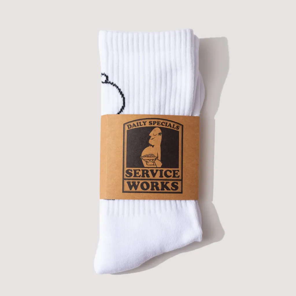 Socks|Service Works Salt + Pepper Socks - White