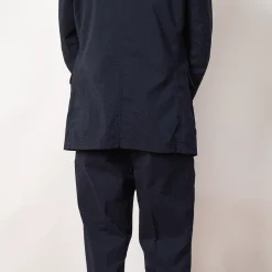 Trousers|Beams Plus Seersucker Ivy Trousers - Navy